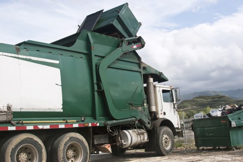 Waste clearance vehicle transporting debris