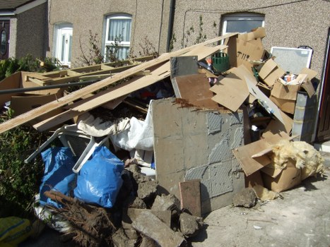 Clean construction site after waste removal